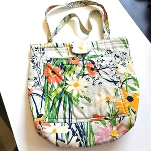 Floral Canvas Tote Bag, Vintage